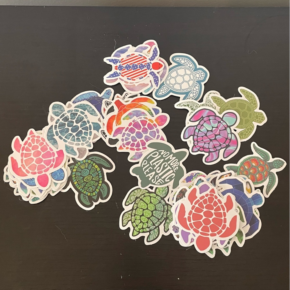 $10 SALE 41 Pc Colorful Sea Turtle Sticker Set NWT 2.5”
